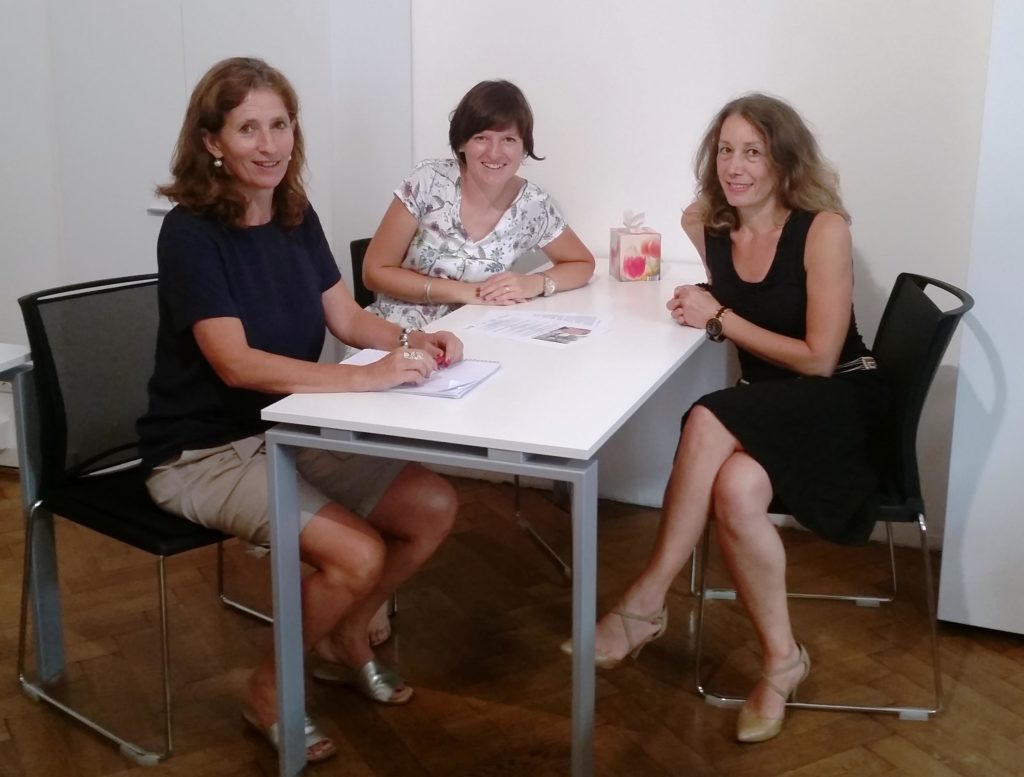Sostegno familiare precoce da sin. Christa Ladurner, Sabine Krismer, Sandra Girardi
