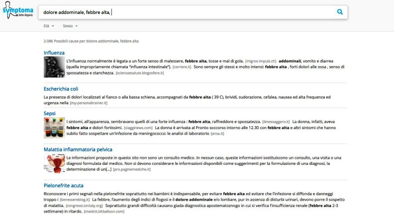 Symptoma ricerche