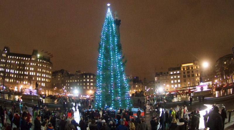 Il Natale a Londra albero a Trafalgar Square